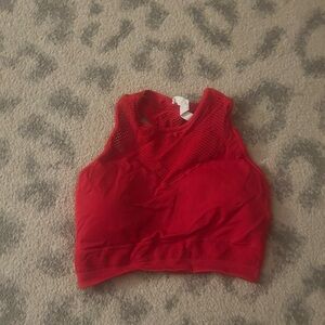 Fabletics Vibrant Red Mesh Sports Bra